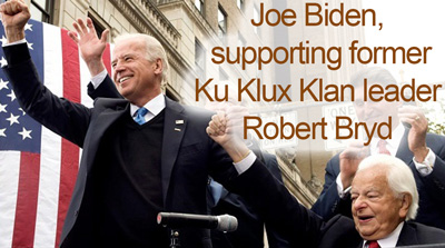 Joe Biden supporting former KKK leader Robert Bryd